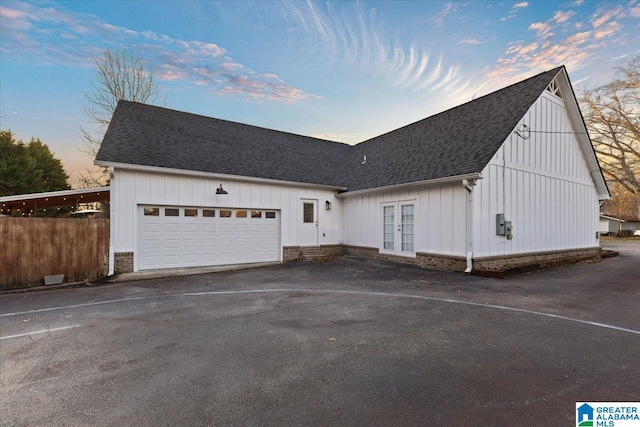 view of front of house with a garage