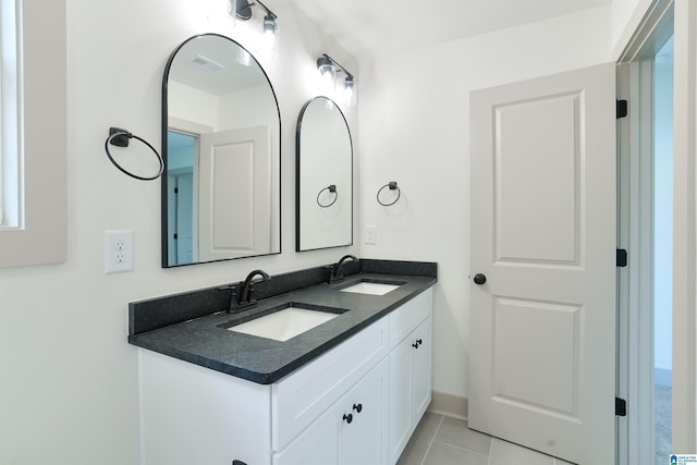 bathroom featuring vanity and tile patterned floors