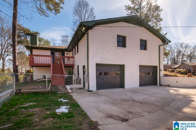 exterior space featuring a garage