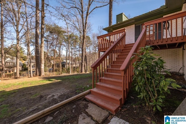 view of yard with a wooden deck