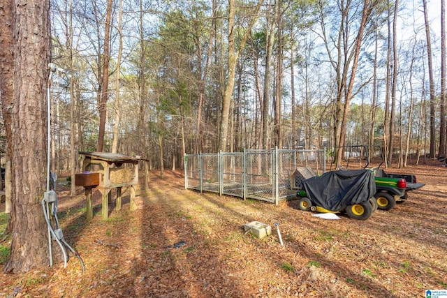 view of yard with an outdoor structure