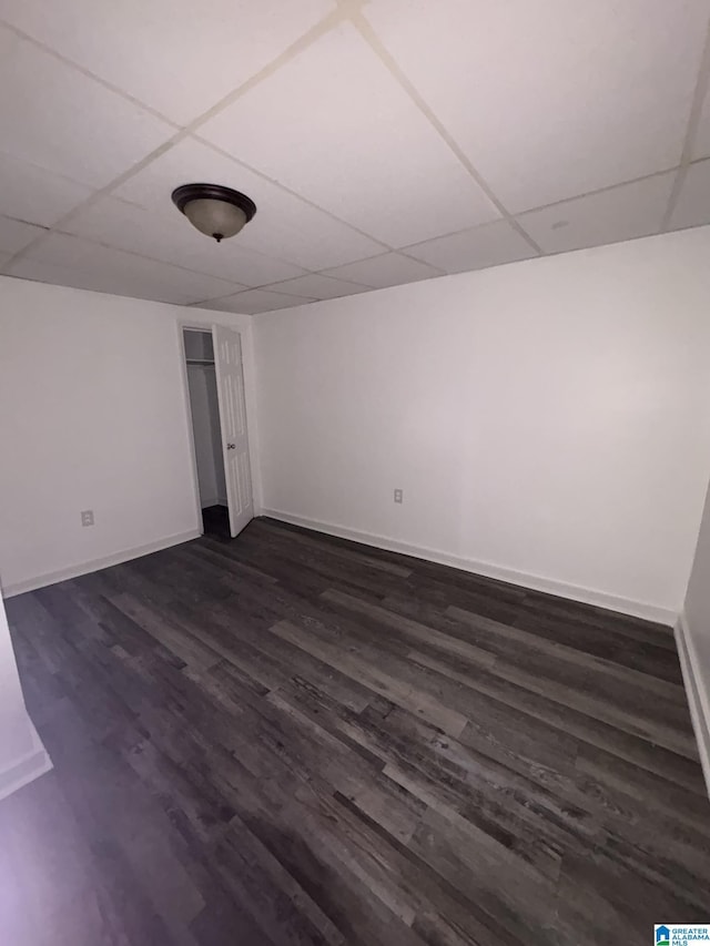 interior space with dark wood-type flooring