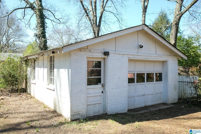 view of garage