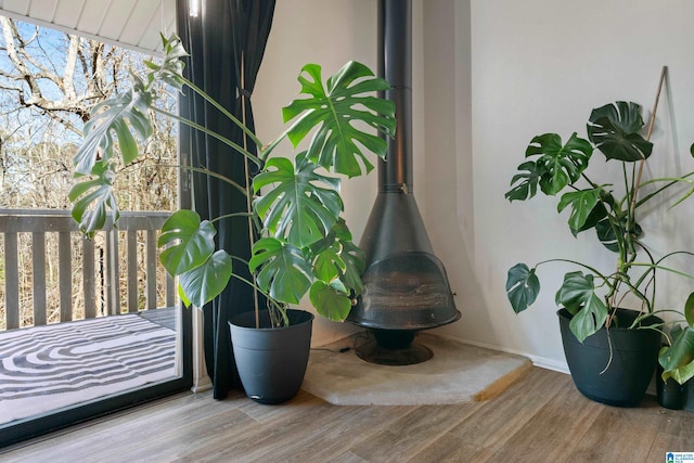 interior details with hardwood / wood-style flooring