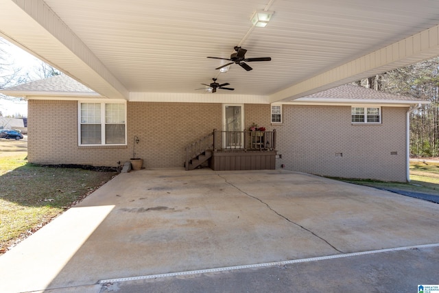 view of patio / terrace featuring ceiling fan