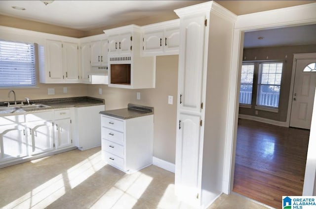 kitchen with white cabinets and sink