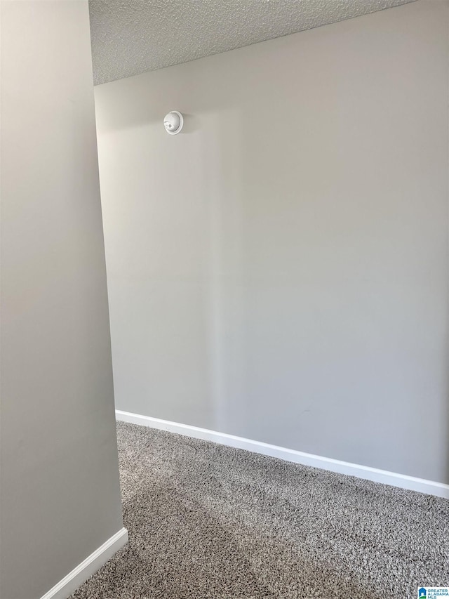 carpeted spare room with a textured ceiling