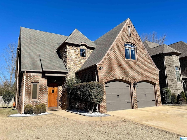 view of front of property featuring a garage