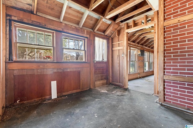 miscellaneous room with vaulted ceiling