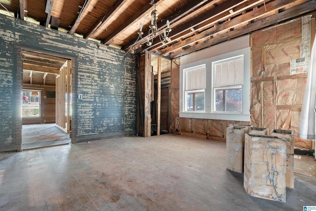 misc room with wood ceiling and hardwood / wood-style flooring