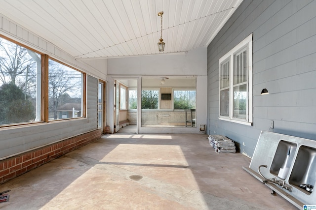 view of unfurnished sunroom