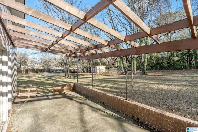 view of patio with a pergola