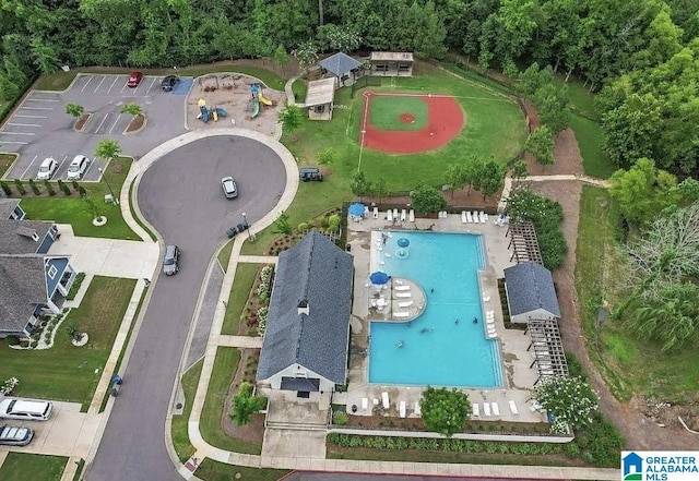 birds eye view of property