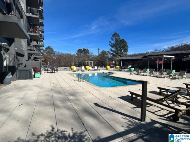 view of pool featuring a patio area