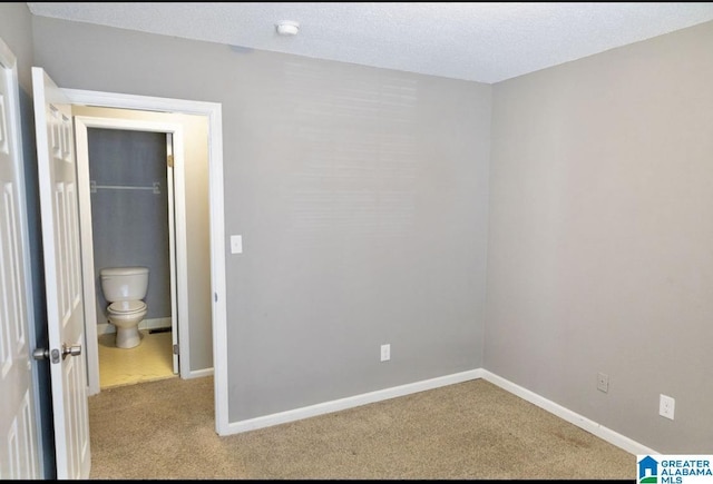 interior space with light carpet and a textured ceiling