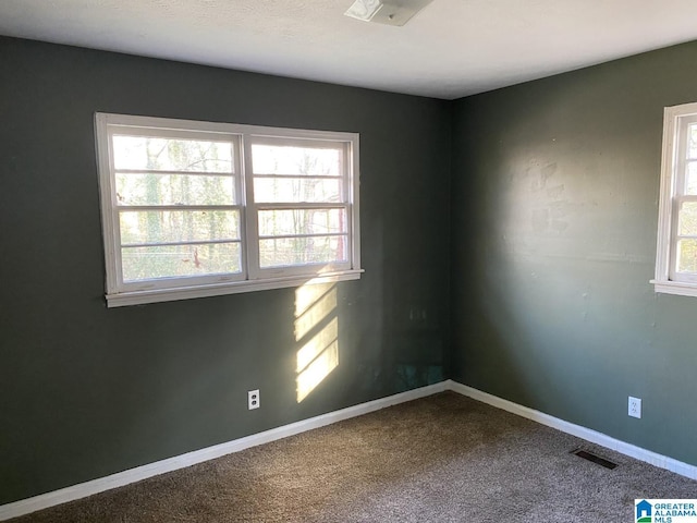 view of carpeted spare room