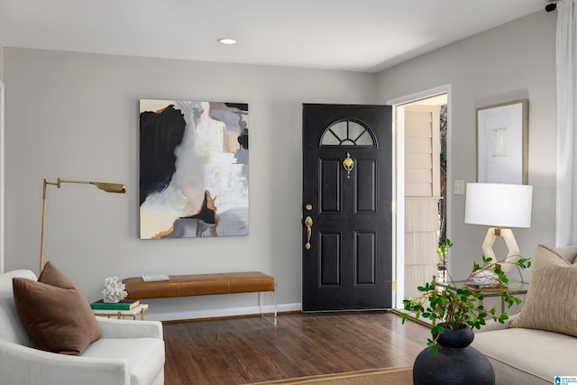 entryway featuring dark hardwood / wood-style floors