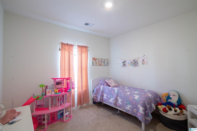 bedroom with carpet