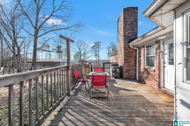 deck featuring grilling area