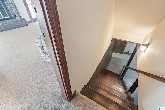 staircase with carpet