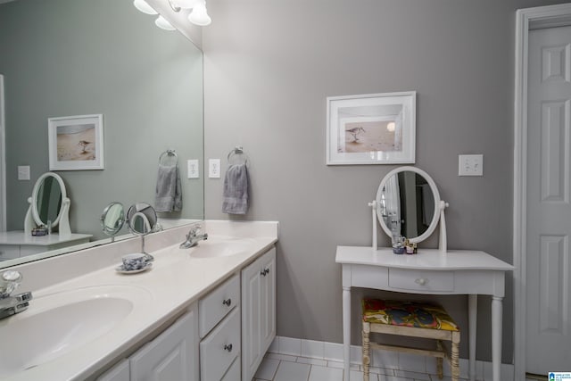 bathroom featuring vanity and tile patterned floors