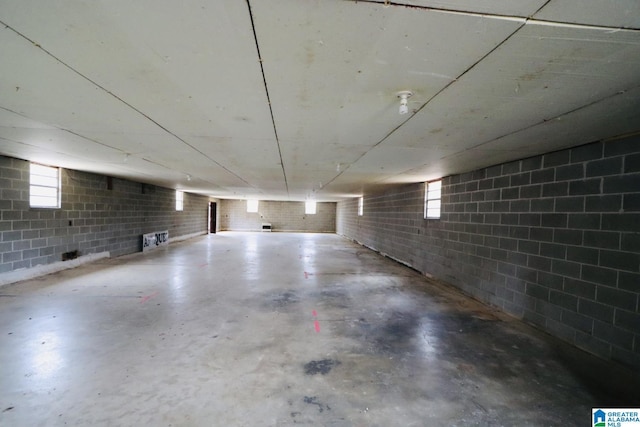 basement featuring plenty of natural light