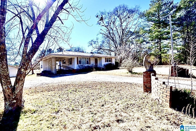 view of single story home