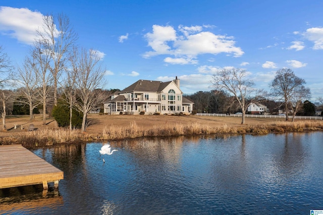 water view with a boat dock