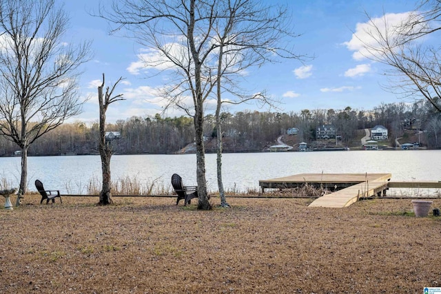 exterior space featuring a boat dock