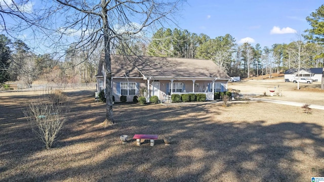 view of front facade featuring covered porch