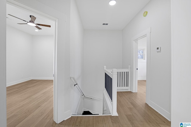 corridor featuring light wood-type flooring