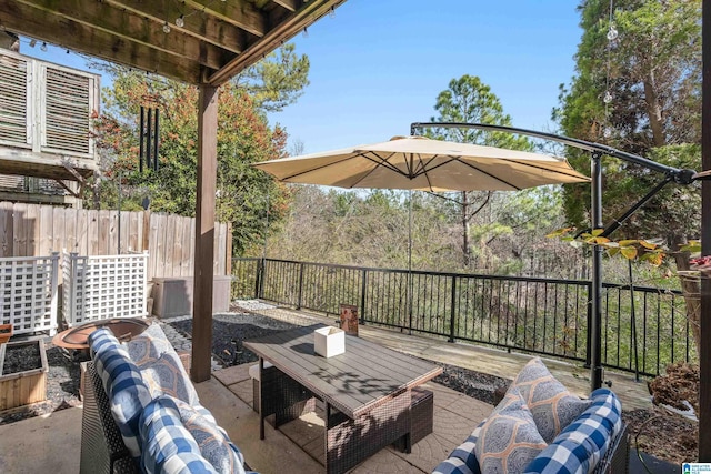 view of patio featuring an outdoor living space