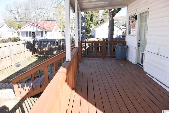 wooden terrace with covered porch