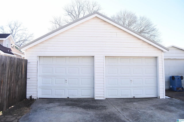 view of garage