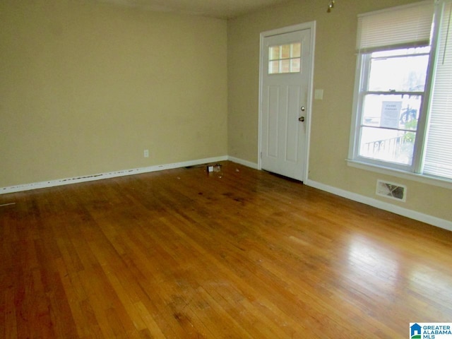 entrance foyer with light hardwood / wood-style floors