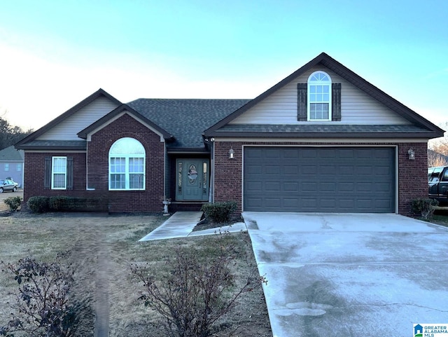 ranch-style home with a garage