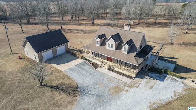 bird's eye view featuring a rural view