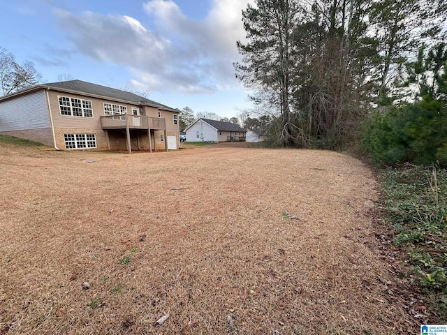 view of yard featuring a deck