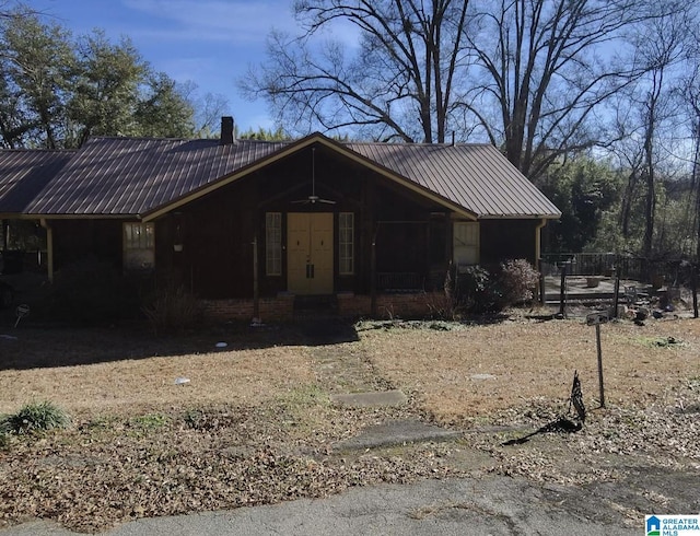 view of front of home featuring metal roof