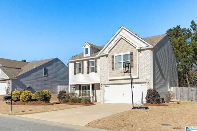 view of front of home with a garage