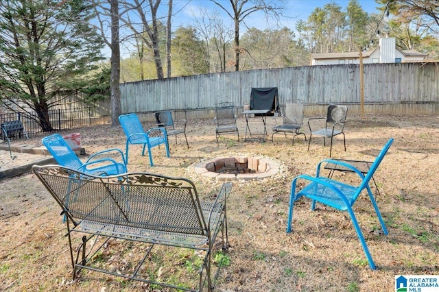 exterior space featuring a fire pit