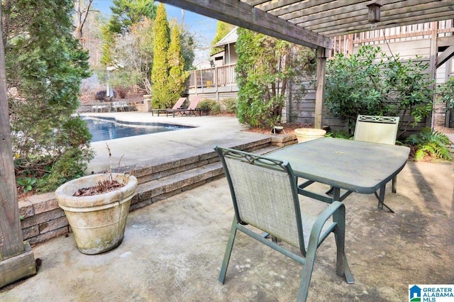 view of patio with a pergola