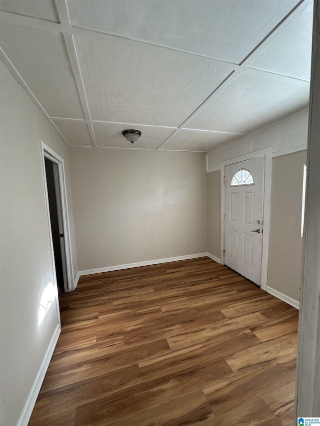 foyer entrance with hardwood / wood-style floors