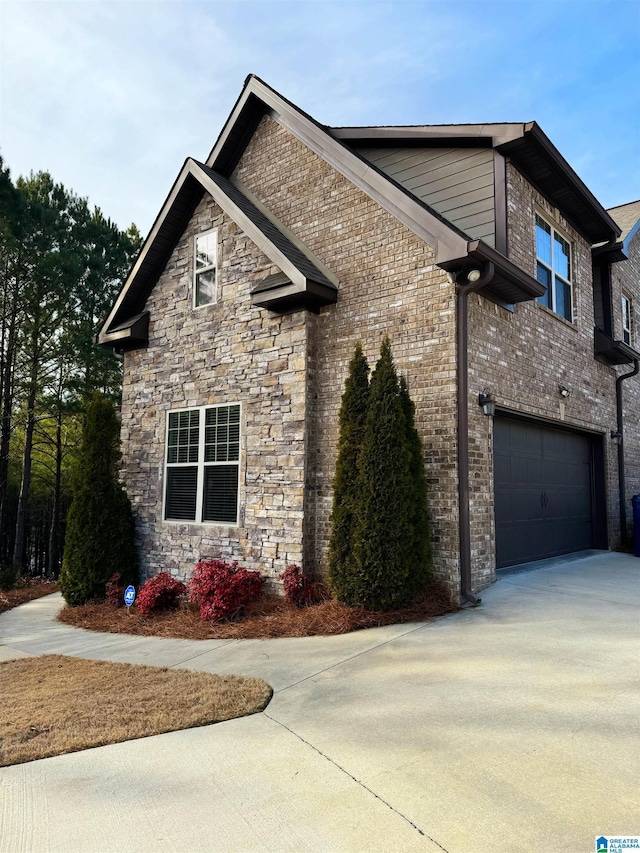 view of home's exterior featuring a garage