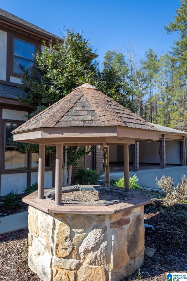 view of patio / terrace with a gazebo