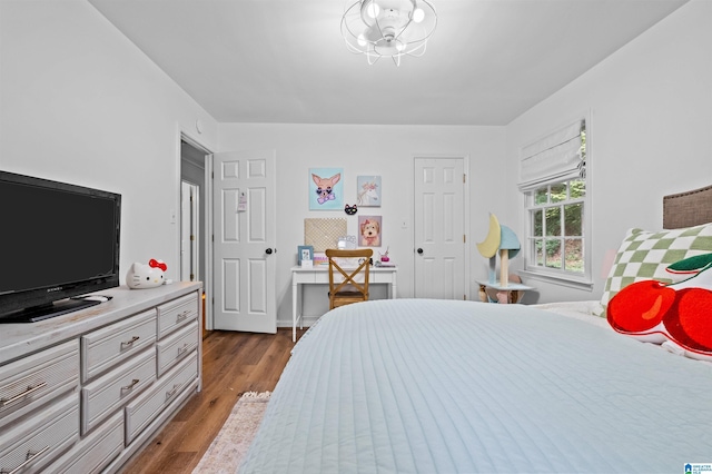 bedroom featuring light hardwood / wood-style flooring