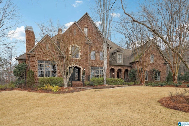 view of front of home with a front yard