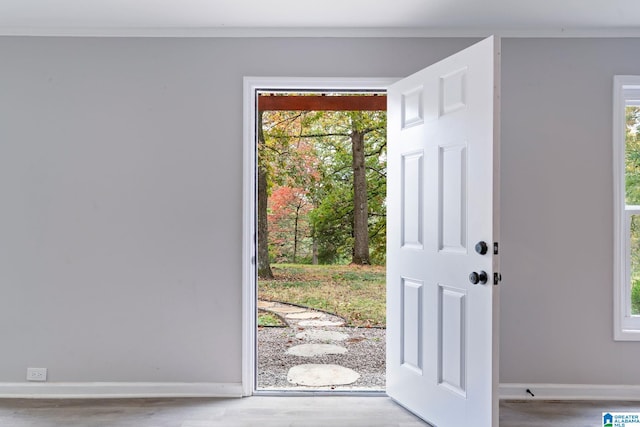 entrance foyer with light wood-type flooring