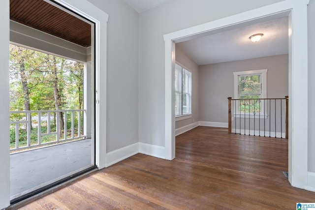 interior space featuring dark hardwood / wood-style flooring