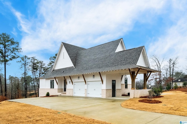 exterior space featuring a garage